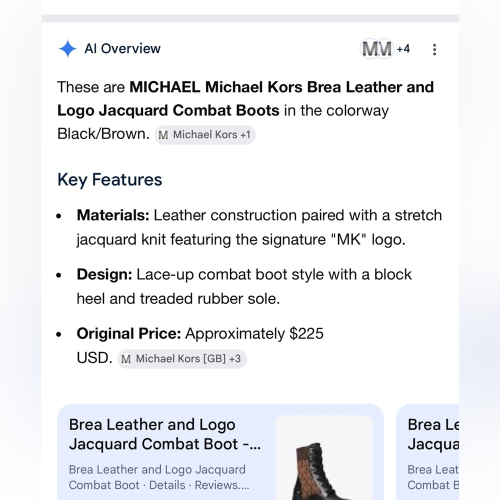 Michael Kors Black and Brown Logo Combat Boots - Picture 2 of 6